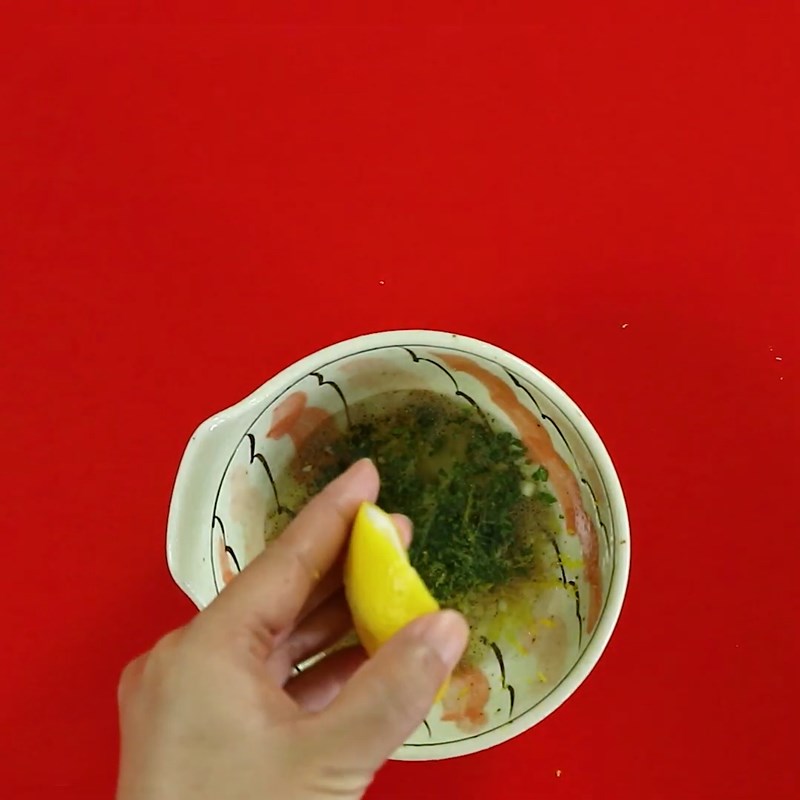 Step 4 Making vinaigrette Salmon salad vinaigrette