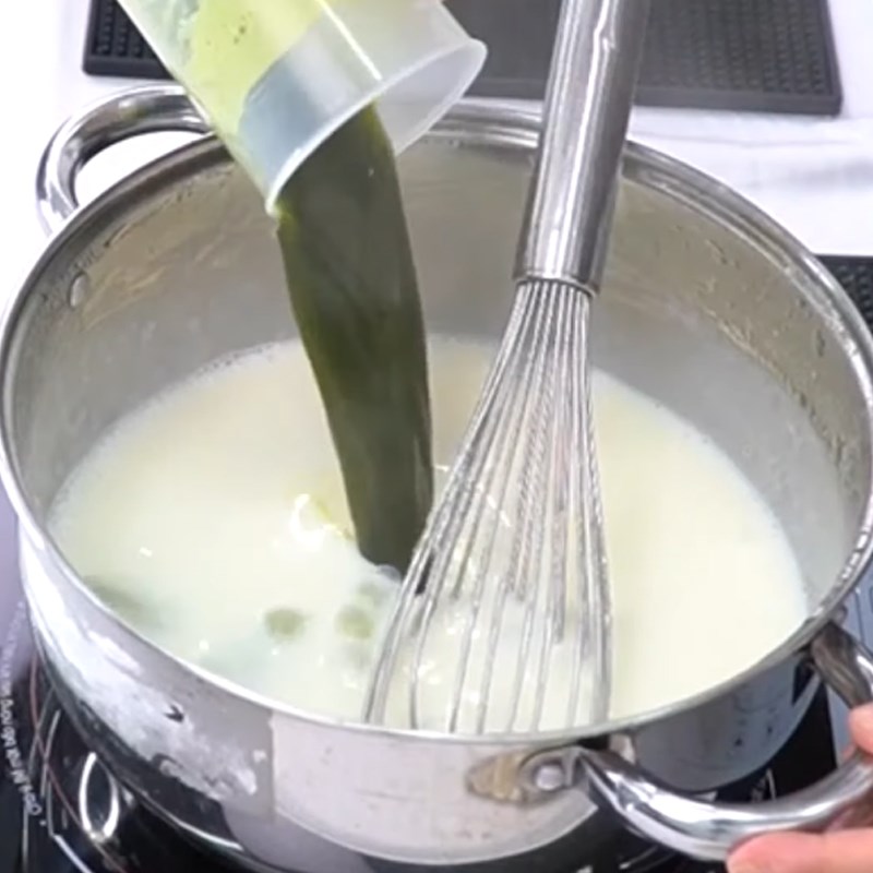 Step 3 Make pandan jelly for pandan milk tea