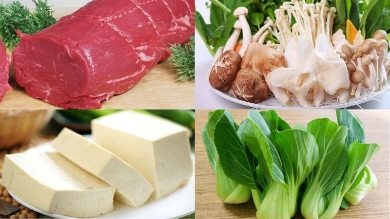 Ingredients for Korean Beef Hotpot