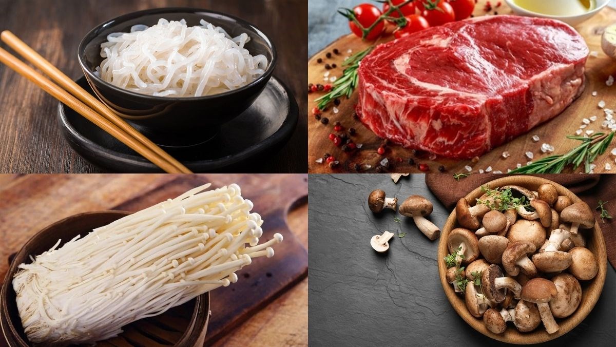 Ingredients for Korean beef hotpot