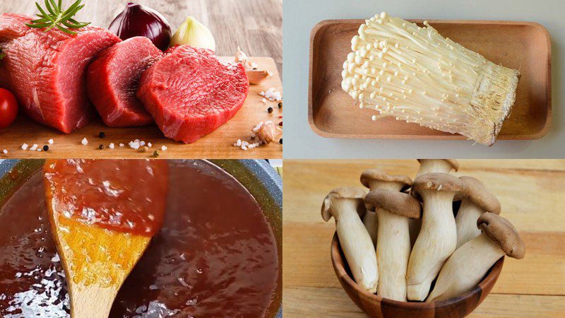 Ingredients for grilled hot pot dish
