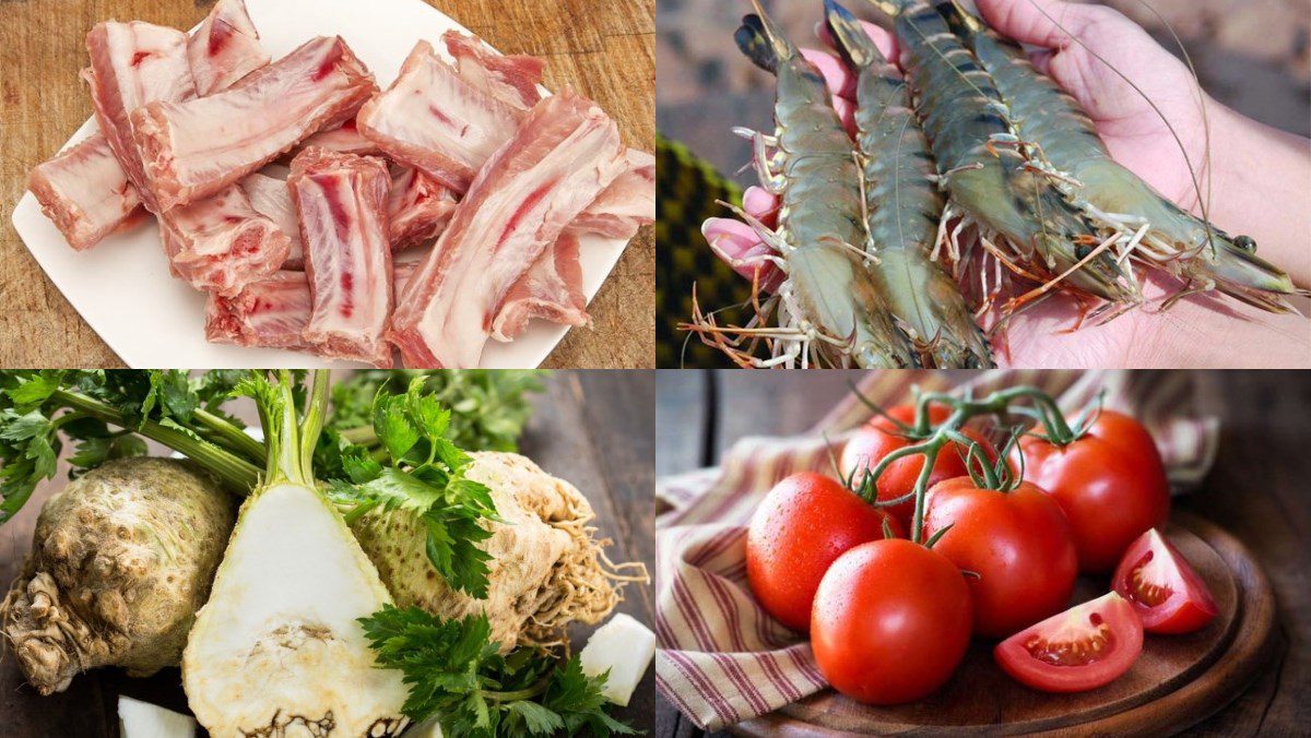 Ingredients for satay hot pot dish