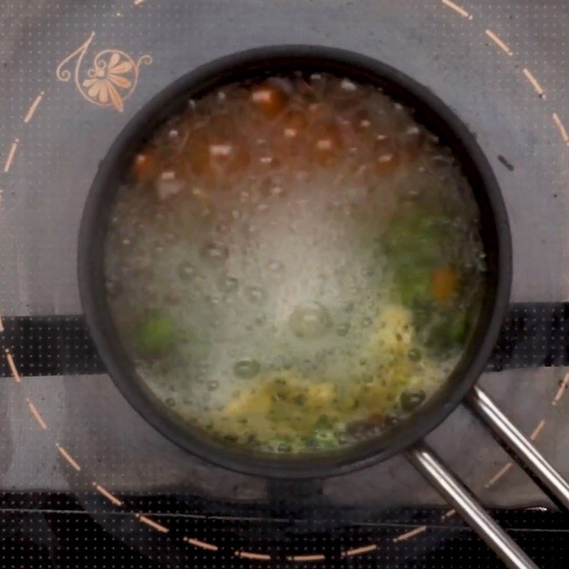 Step 3 Boil vegetables Oatmeal porridge with shrimp and vegetables