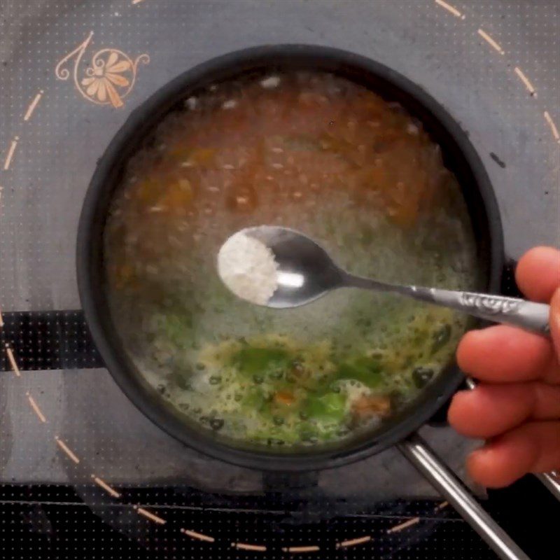 Step 3 Boil vegetables Oatmeal porridge with shrimp and vegetables