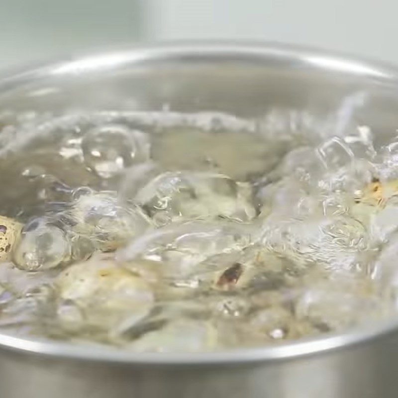 Step 1 Boil quail eggs Garlic Butter Quail Eggs
