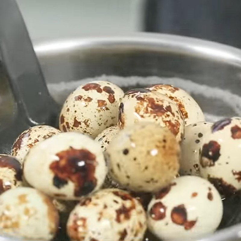 Step 1 Boil quail eggs Garlic Butter Quail Eggs