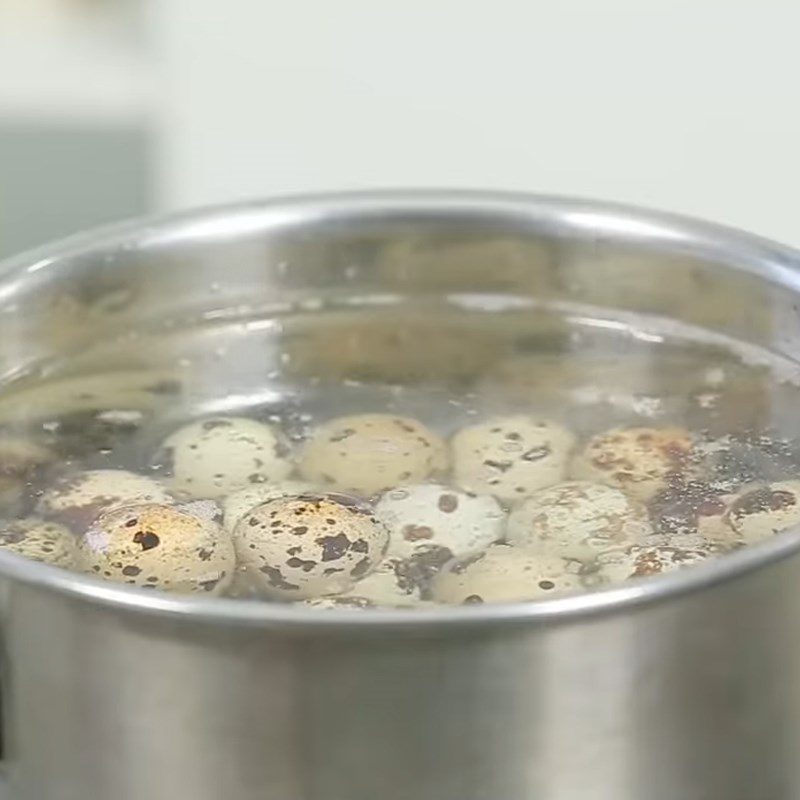 Step 1 Boil quail eggs Garlic Butter Quail Eggs