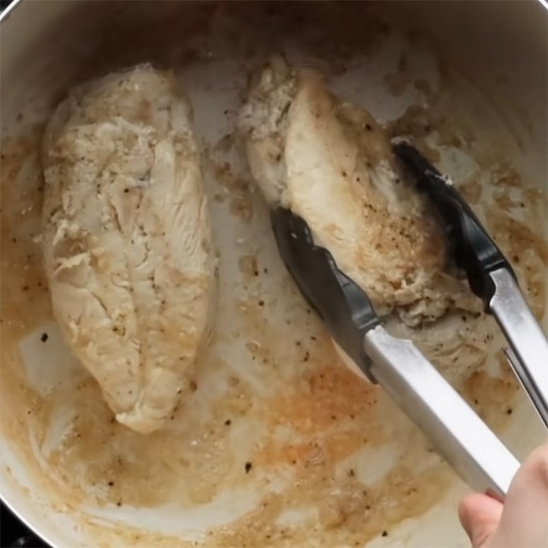 Step 2 Boil and shred the chicken breast for Chicken Bell Pepper Sandwich