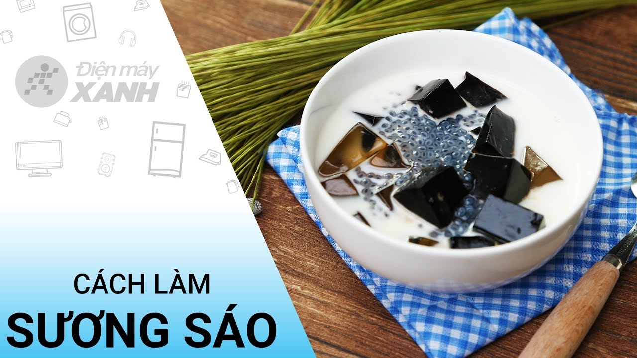 Grass jelly with coconut milk