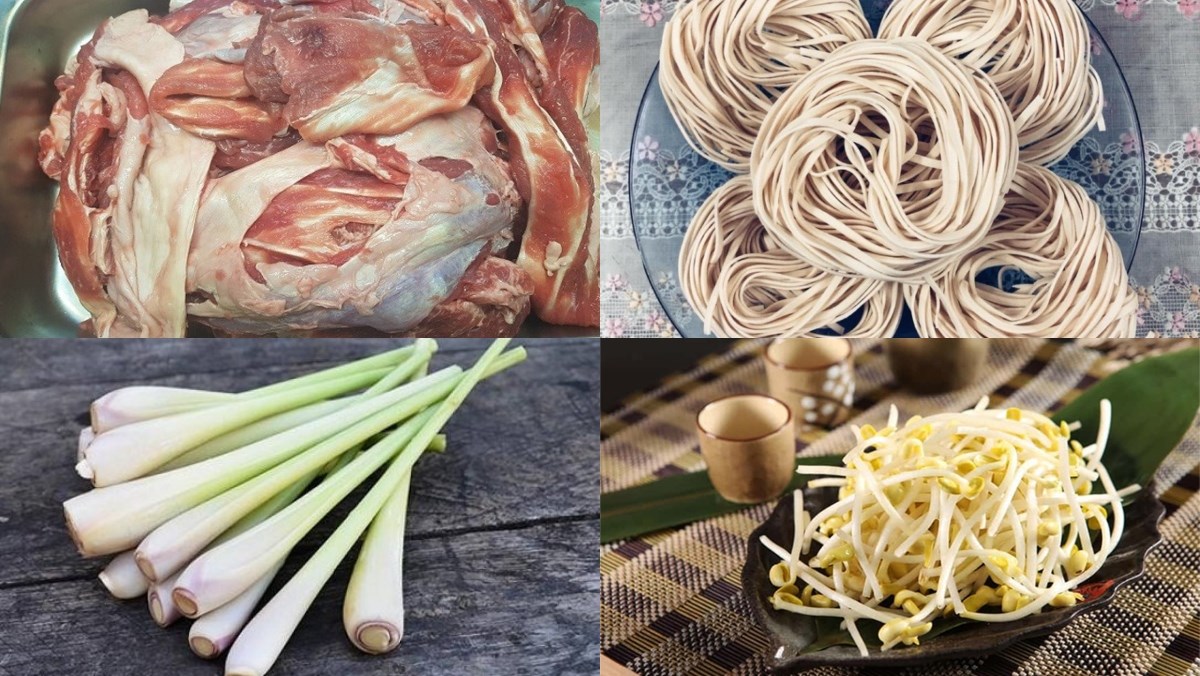 Ingredients for beef noodle dish
