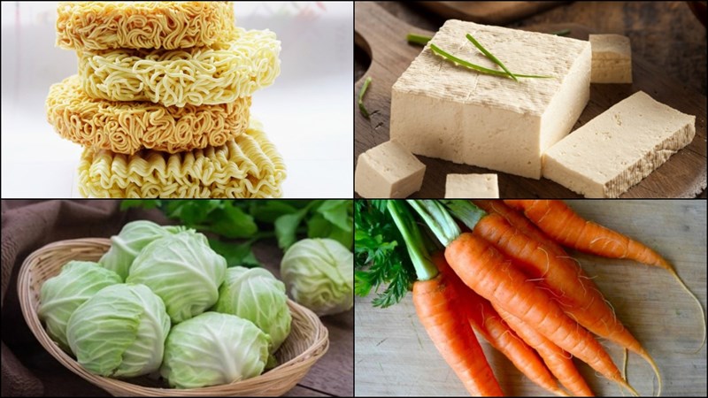 Ingredients for stir-fried tofu dish