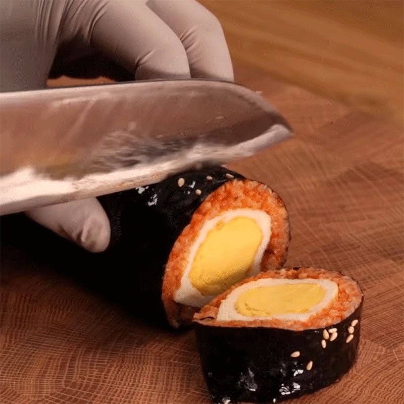Step 4 Kimbap Roll Fried Egg Spicy Meat
