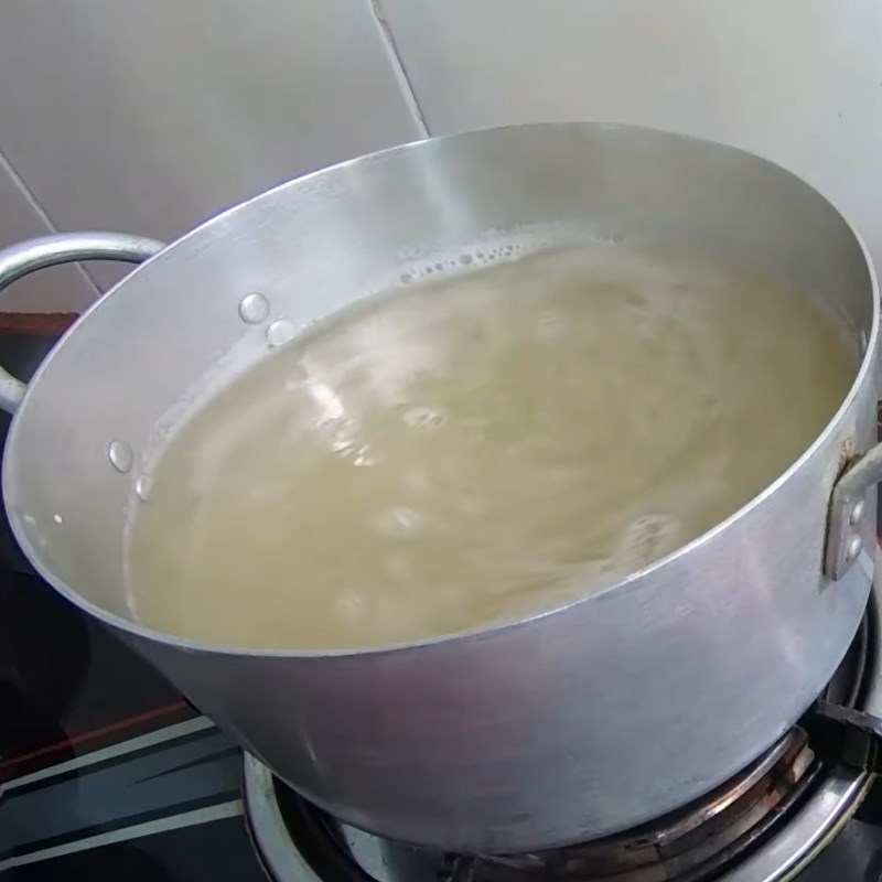 Step 3 Cooking the sương sa and sương sáo mixture Che sương sa sương sáo sương sâm