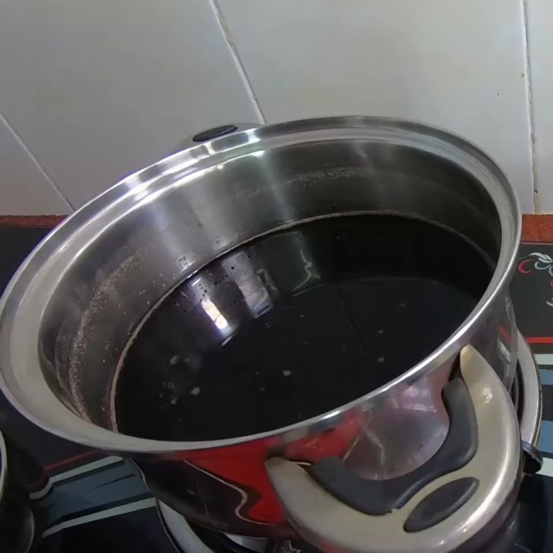 Step 3 Cooking the sương sa and sương sáo mixture Che sương sa sương sáo sương sâm