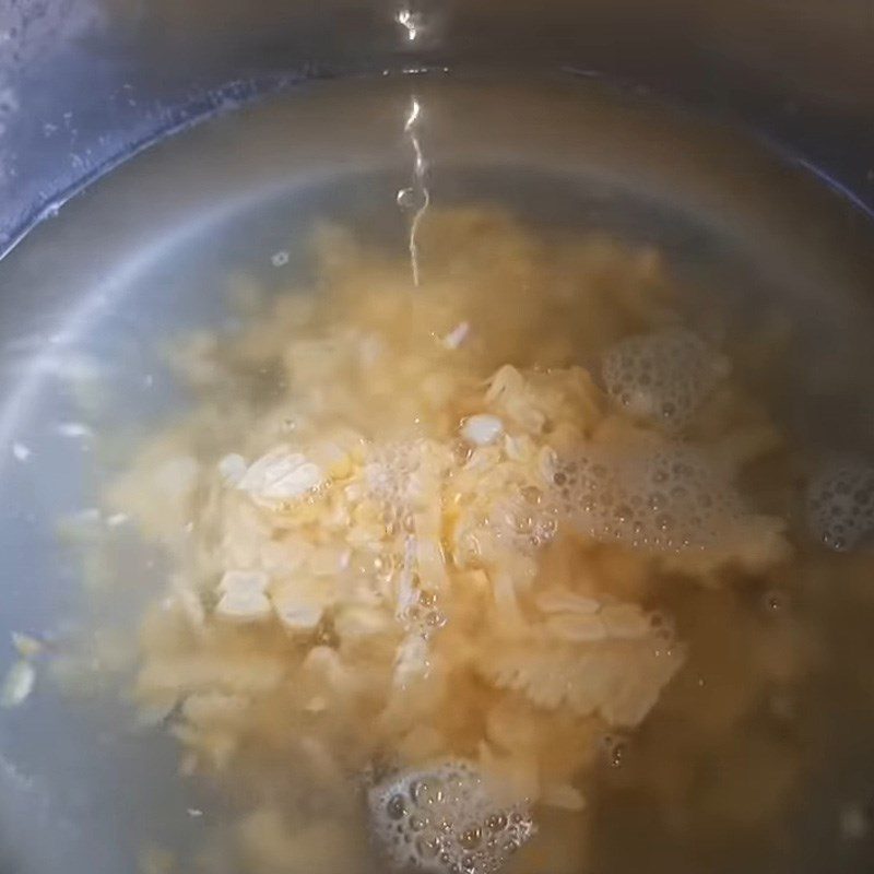 Step 5 Cooking soup Corn soup with mushrooms