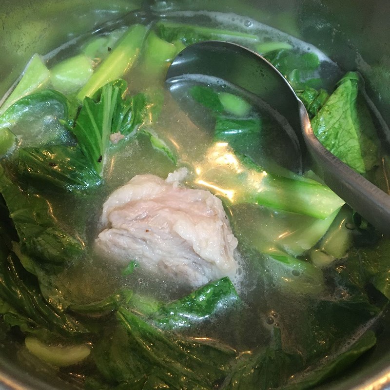Step 2 Cooking the Soup Pork Bone Bok Choy Soup
