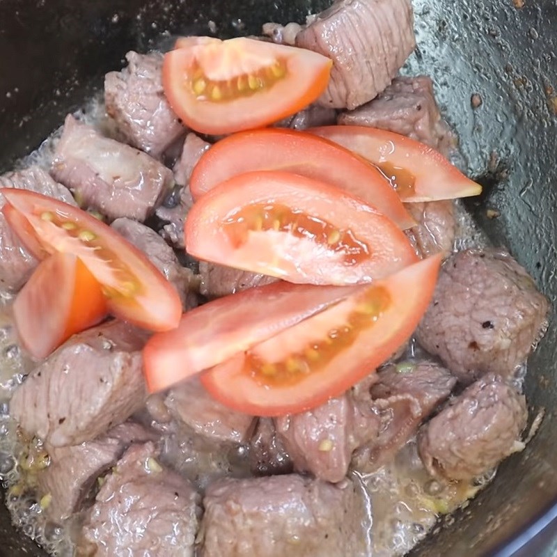 Step 5 Cooking soup Beef soup with potatoes and carrots