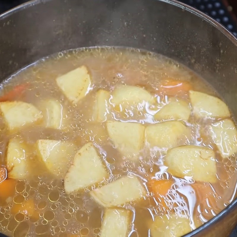Step 5 Cooking soup Beef soup with potatoes and carrots