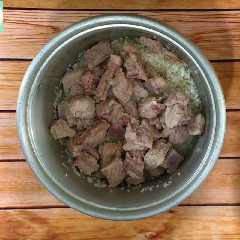 Step 4 Cooking porridge Pork rib vegetable porridge