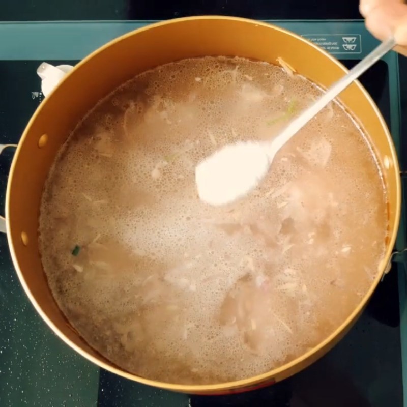 Step 4 Cooking porridge Porridge with ribs and mung beans