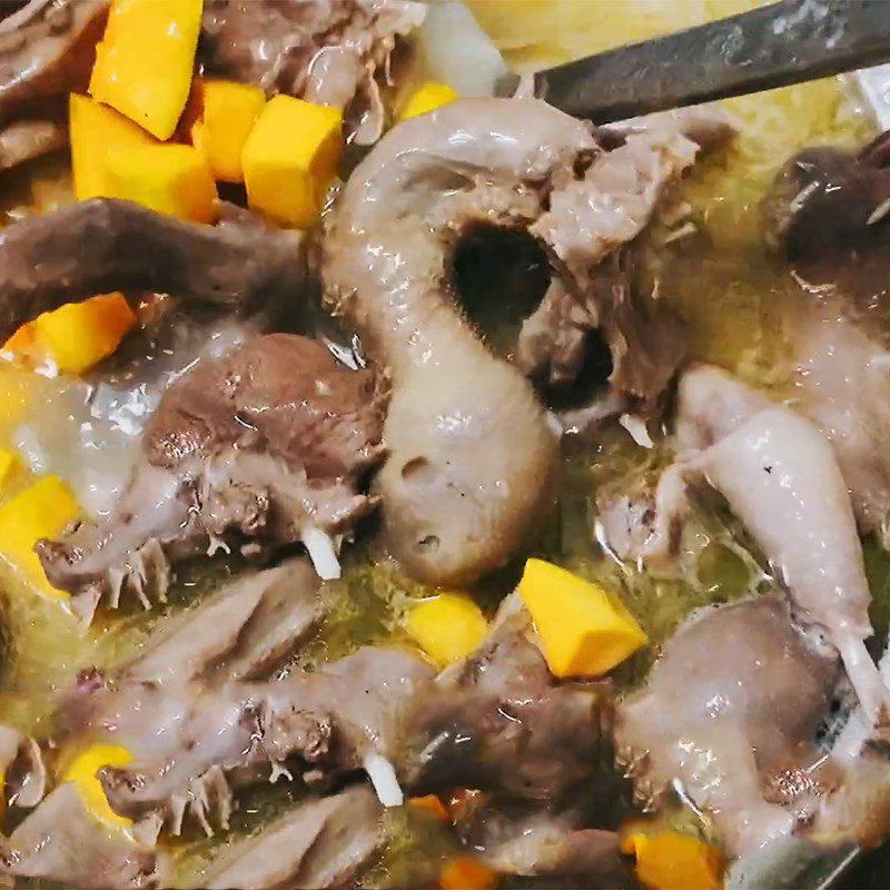 Step 4 Cooking Porridge Sweet Pumpkin Pigeon Porridge
