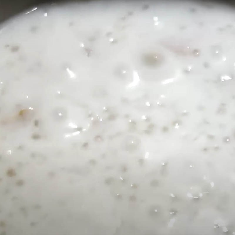 Step 3 Cooking pudding Taro pudding with tapioca pearls