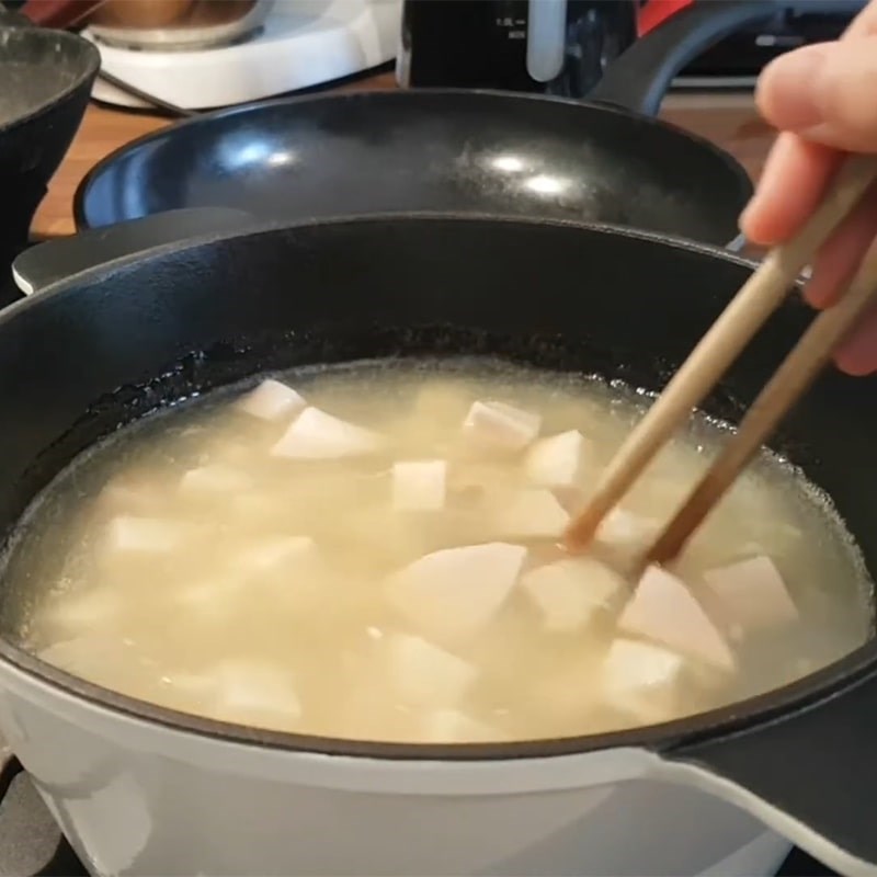 Step 5 Cooking Taro Pudding with Mung Beans Taro Mung Bean Pudding