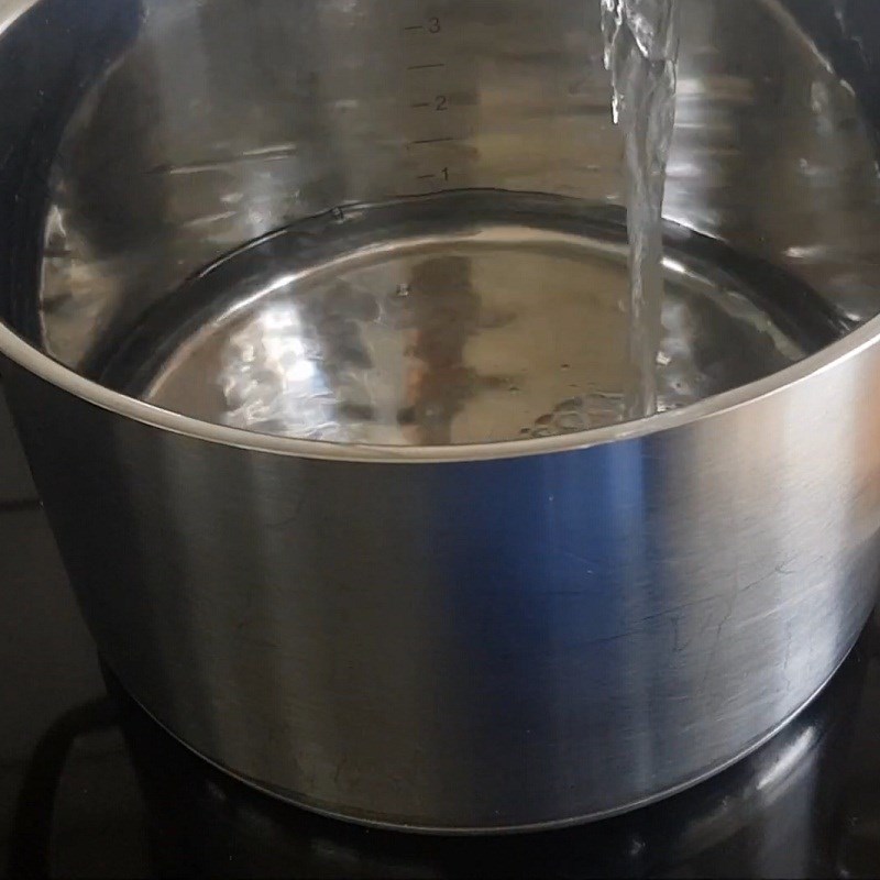 Step 2 Cook peaches with water Peach juice cooking