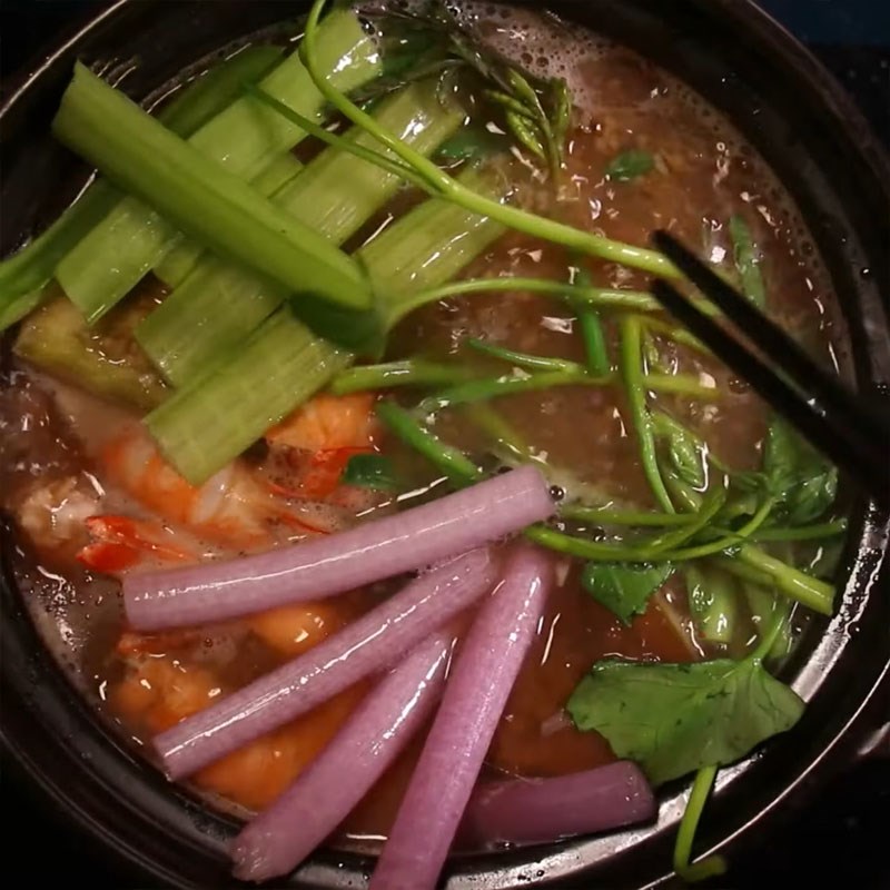 Step 5 Cooking hotpot Shrimp paste hotpot