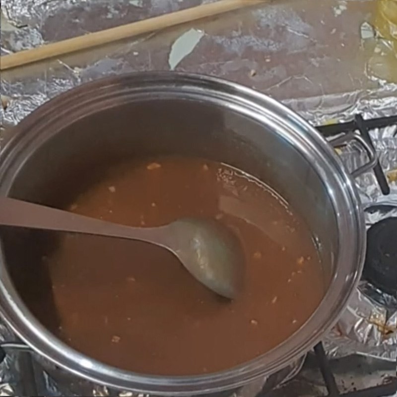 Step 4 Cooking the dipping fish sauce for tuna hot pot with vinegar