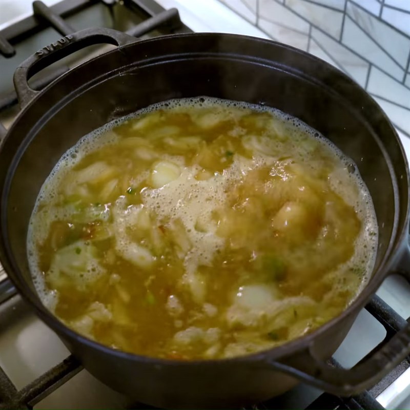 Step 4 Make the broth Chicken noodle vegetable soup