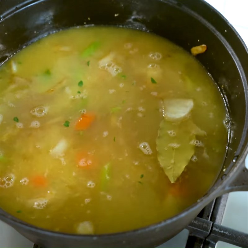 Step 4 Make the broth Chicken noodle vegetable soup