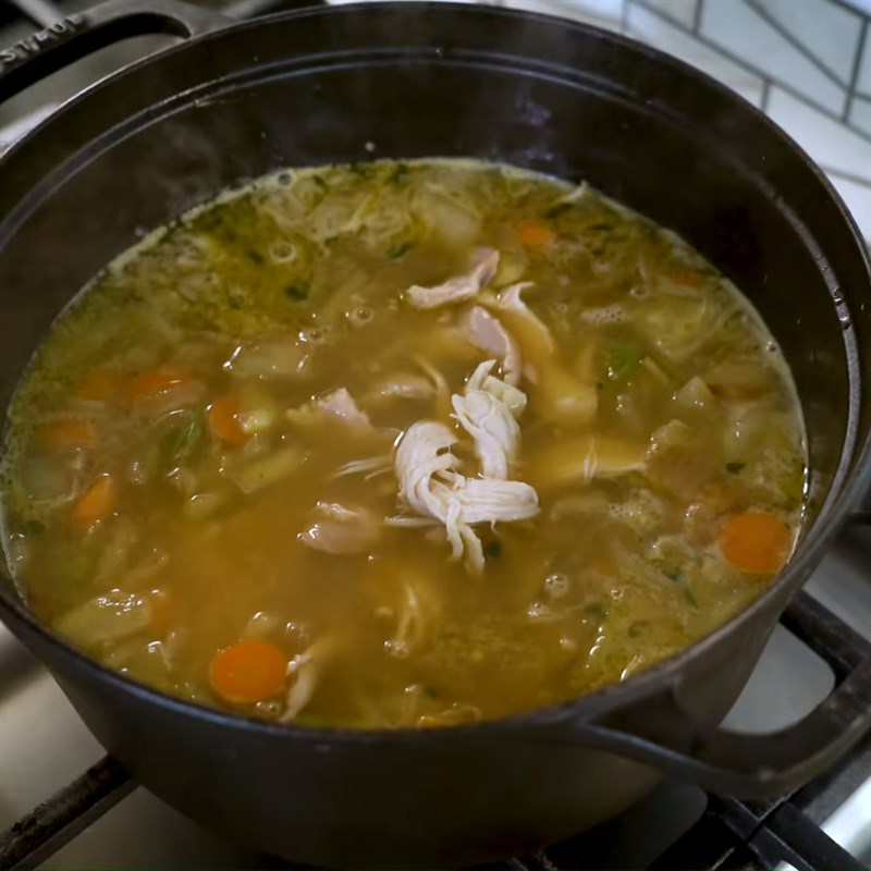 Step 4 Make the broth Chicken noodle vegetable soup