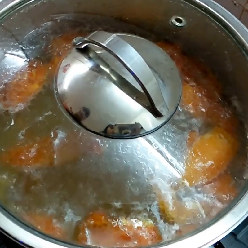 Step 3 Cook the broth Quynh Coi fish soup - Thai Binh snakehead fish soup