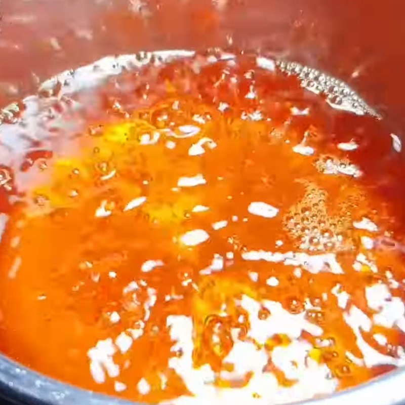 Step 2 Cook sugar water Fish sauce with kumquat