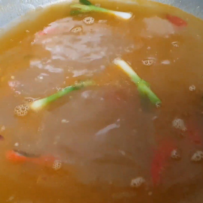 Step 3 Cooking the hot pot broth Squid hot pot Dai Lanh - Nha Trang