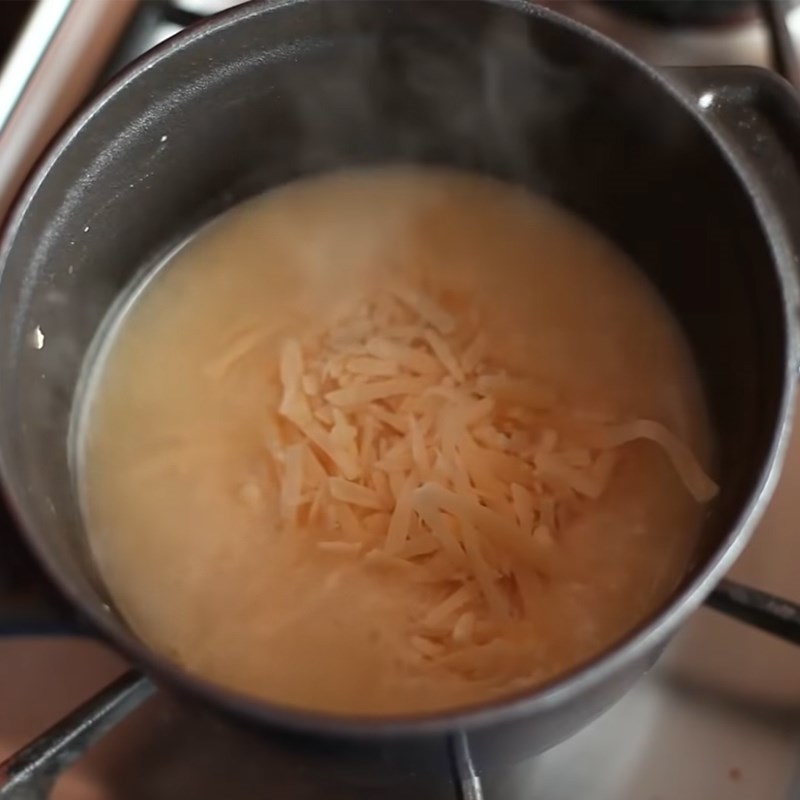 Step 3 Cook cheese for Cheese Fondue