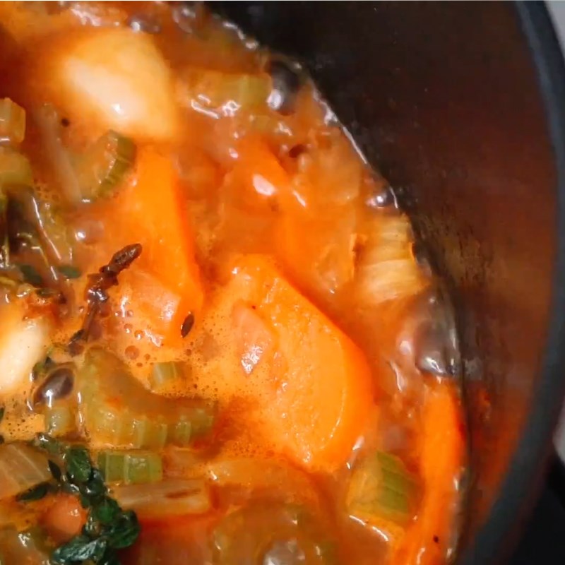 Step 3 Cook vegetables Italian-style veal shank