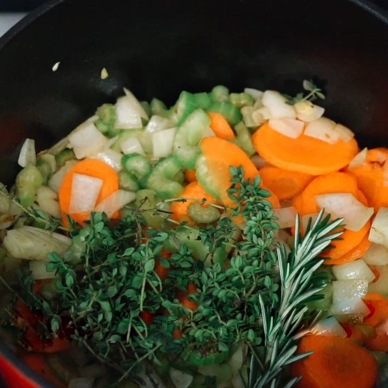 Step 3 Cook vegetables Italian-style veal shank