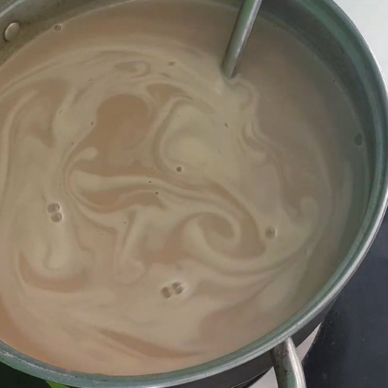 Step 3 Cooking purple sweet potato and pumpkin milk Purple sweet potato and pumpkin milk
