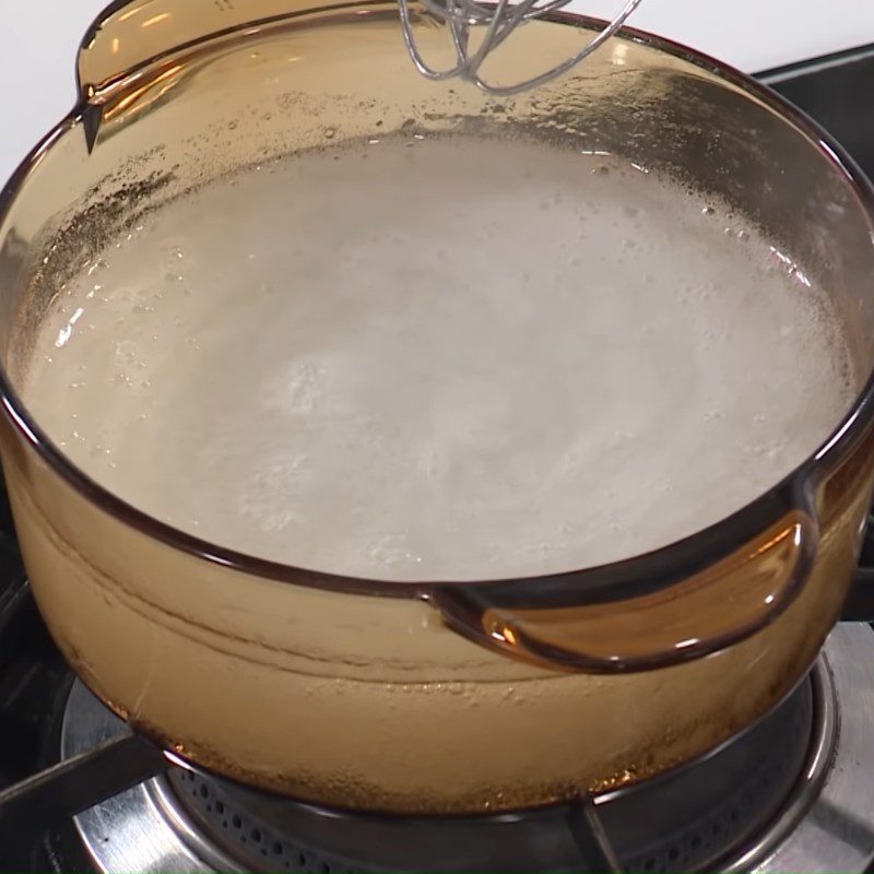 Step 2 Making matcha milk tea jelly Roasted rice milk tea matcha jelly