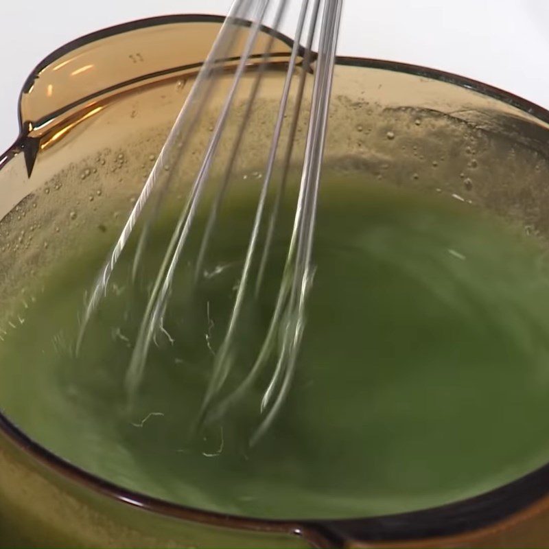 Step 2 Making matcha milk tea jelly Roasted rice milk tea matcha jelly
