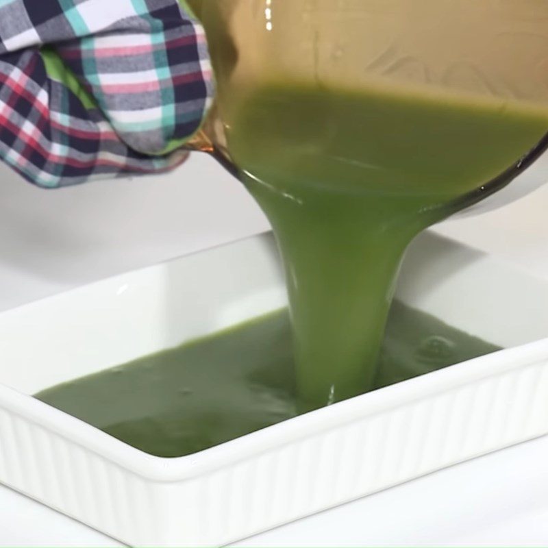 Step 2 Making matcha milk tea jelly Roasted rice milk tea matcha jelly