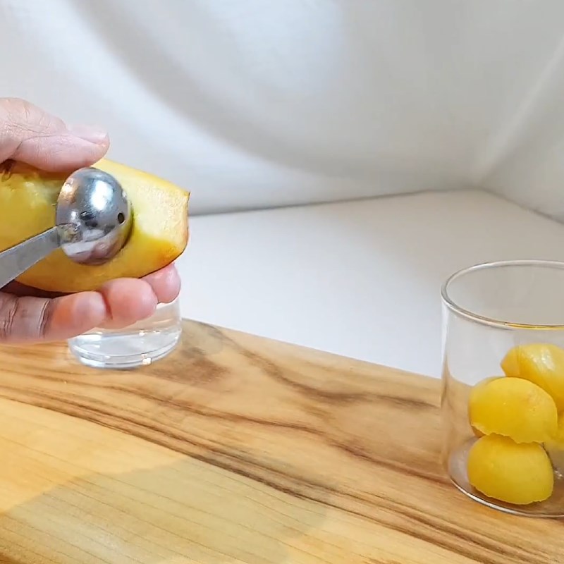 Step 3 Soak fresh peach in sugar water Peach soda