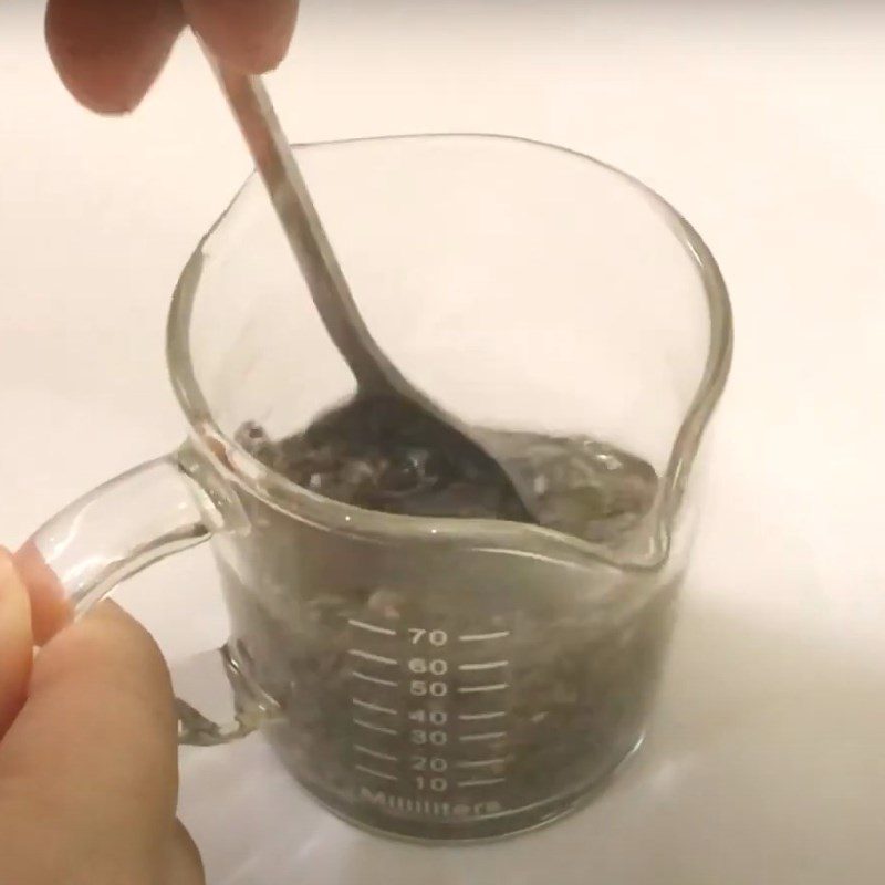 Step 1 Soak chia seeds Coconut chia seed drink with pandan leaves