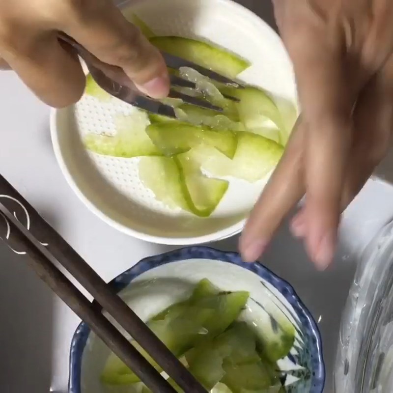 Step 4 Mash the zucchini for salmon and zucchini porridge