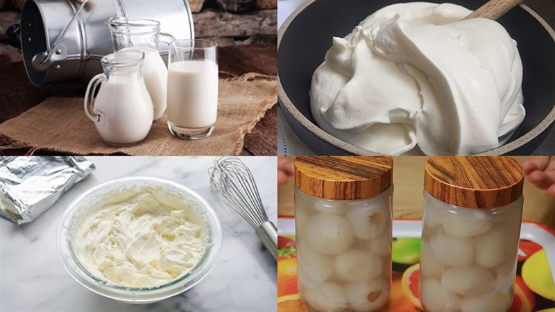 Ingredients for cheese milk jelly dish