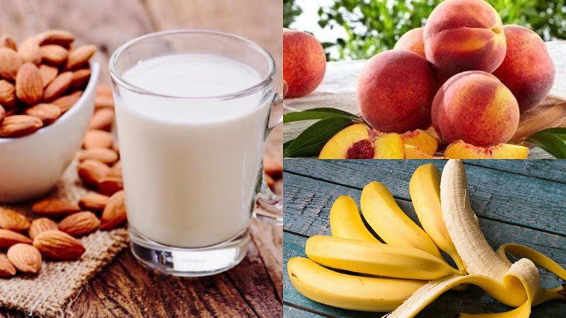 Ingredients for peach smoothie