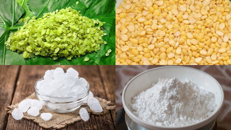 Ingredients for mung bean sweet soup