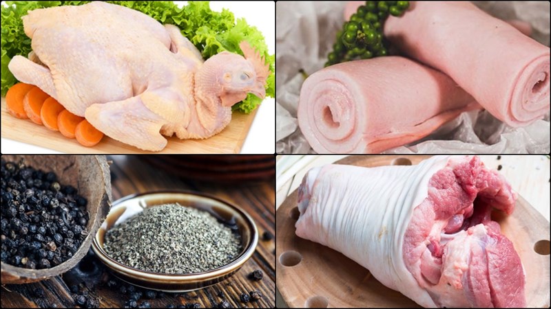 Ingredients for stuffed chicken dish